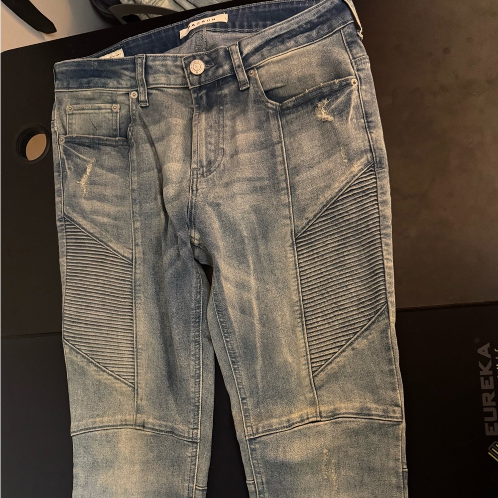 Men Blue Stacked Skinny Jeans